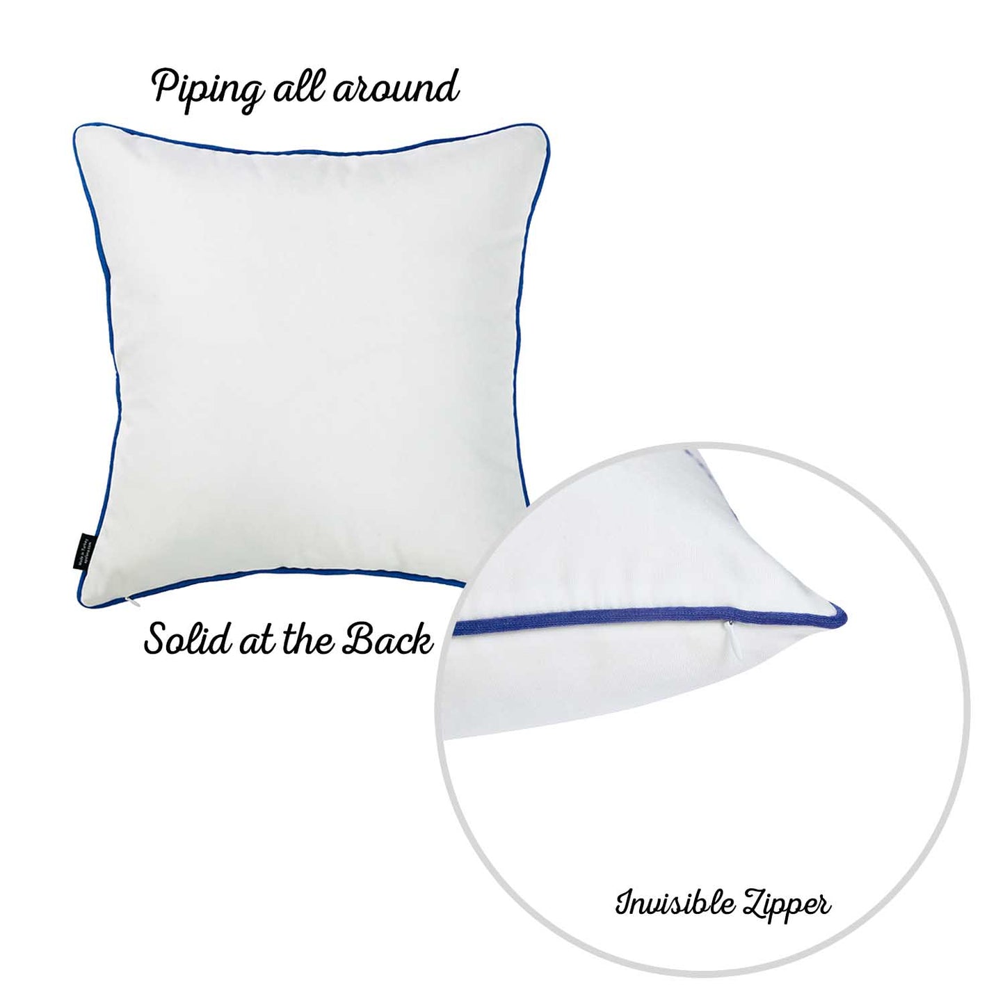 Decorative Set of 2 Nautical Coastal Throw Pillows 18" x 18" Square