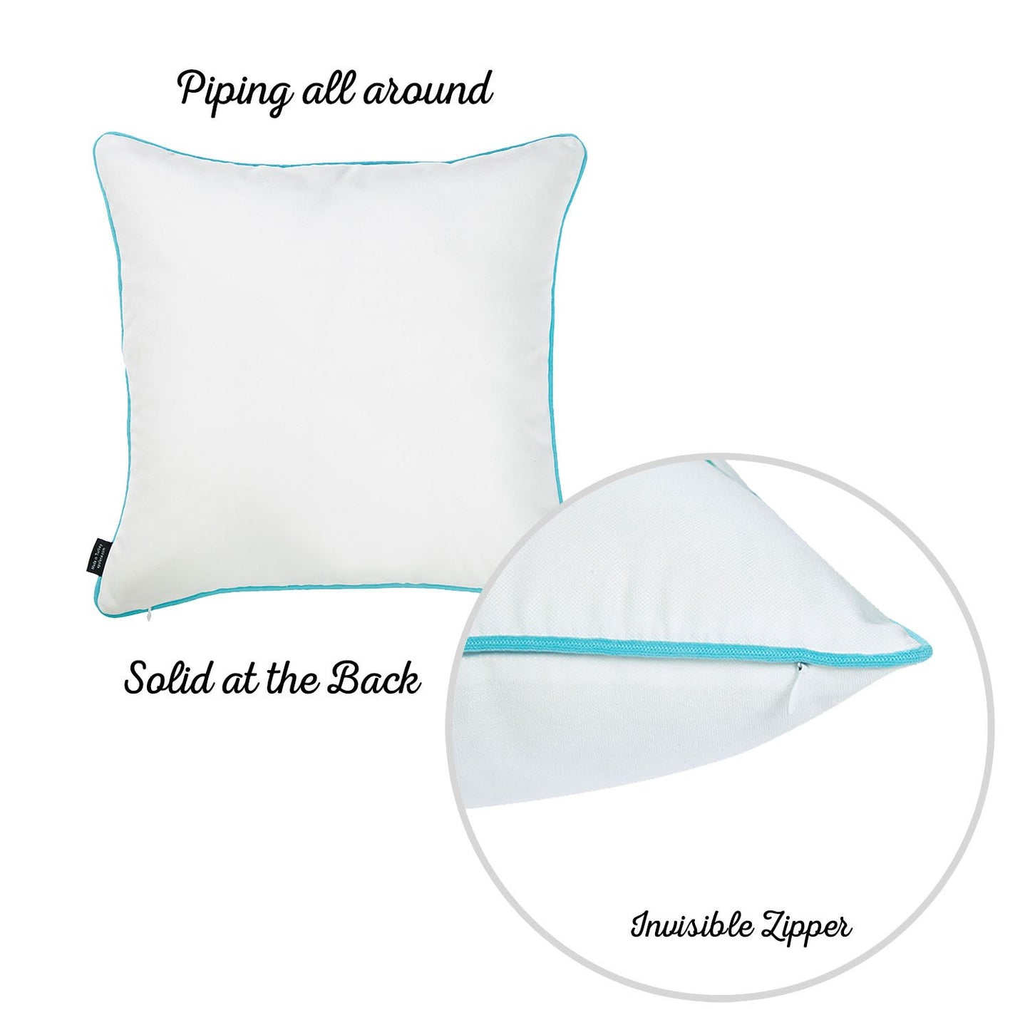 Decorative Set of 2 Nautical Coastal Throw Pillows 18" x 18" Square