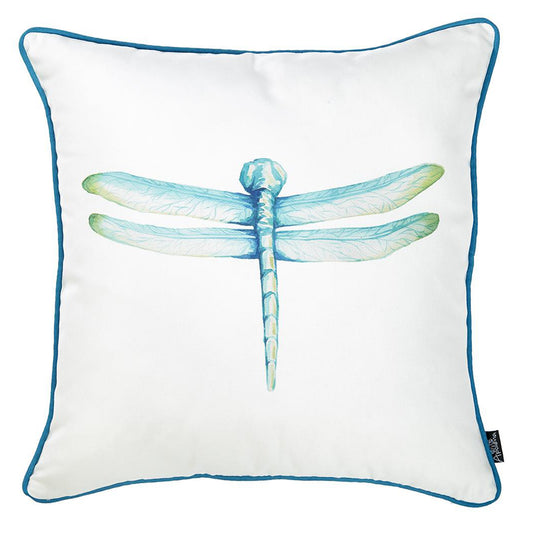 Watercolor Dragonfly Square 18" Throw Pillow Cover