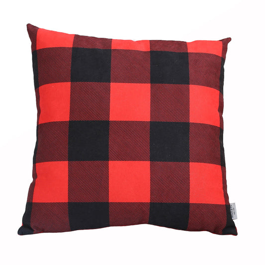 Decorative Christmas Plaid Single Throw Pillow Cover 18" x 18" Red Square for Couch, Bedding