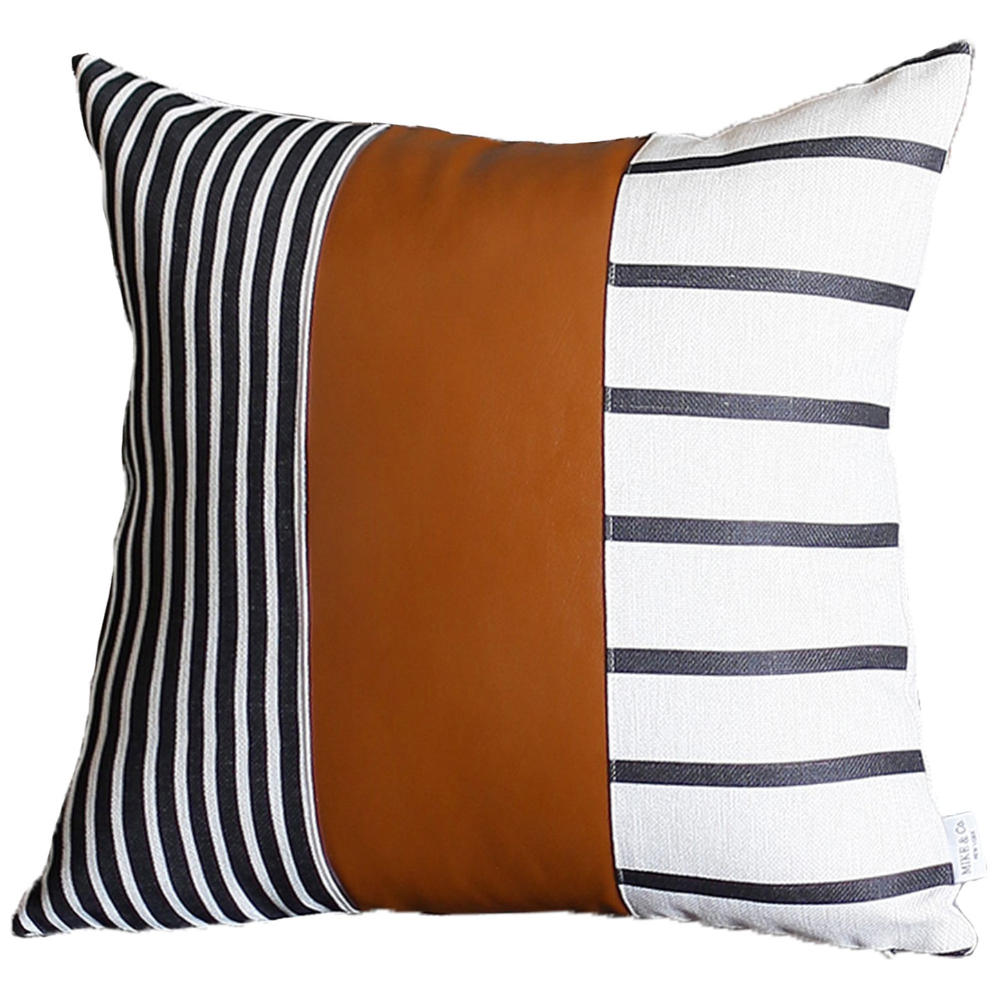Boho Decorative Single Throw Pillow Cover Vegan Faux Leather Geometric for Couch, Bedding