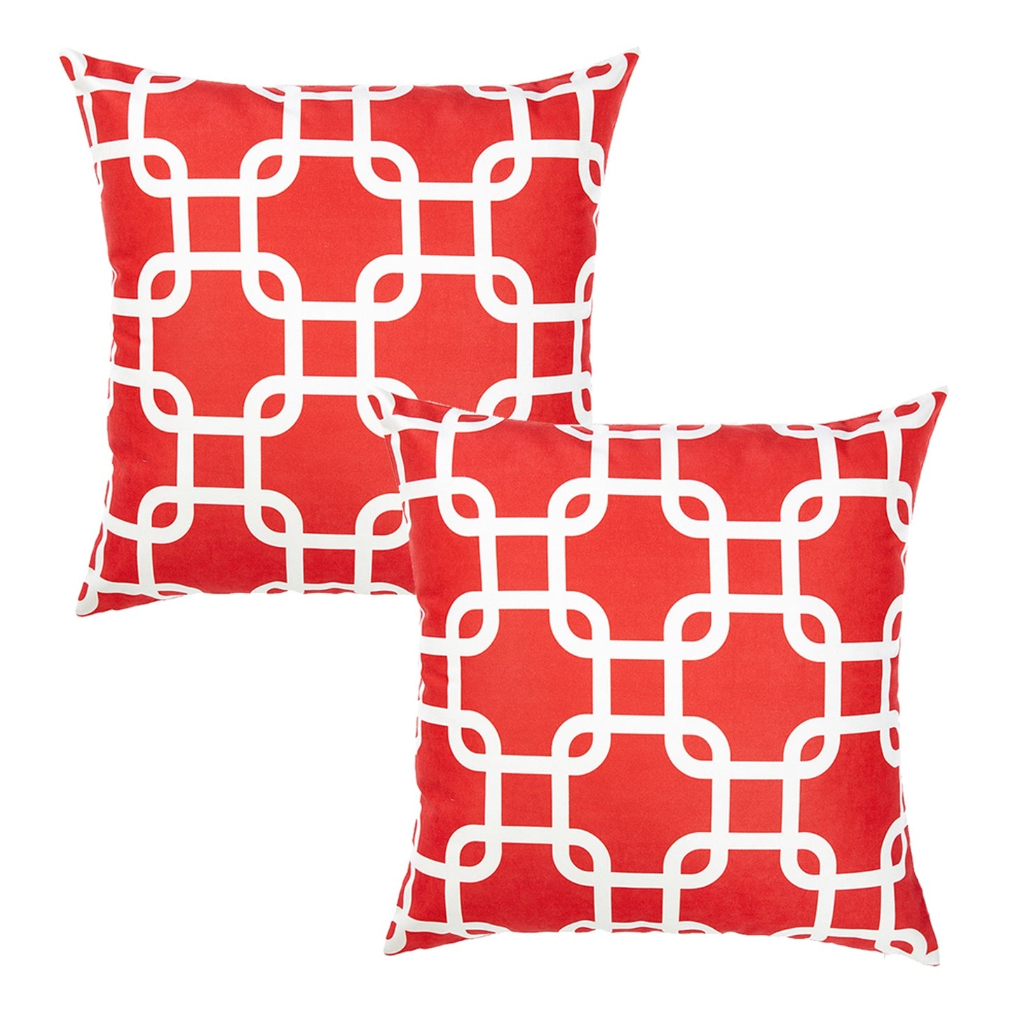 Nautical Coastal Geometric Decorative Set of 2 Throw Pillow Covers 18" x 18" Square
