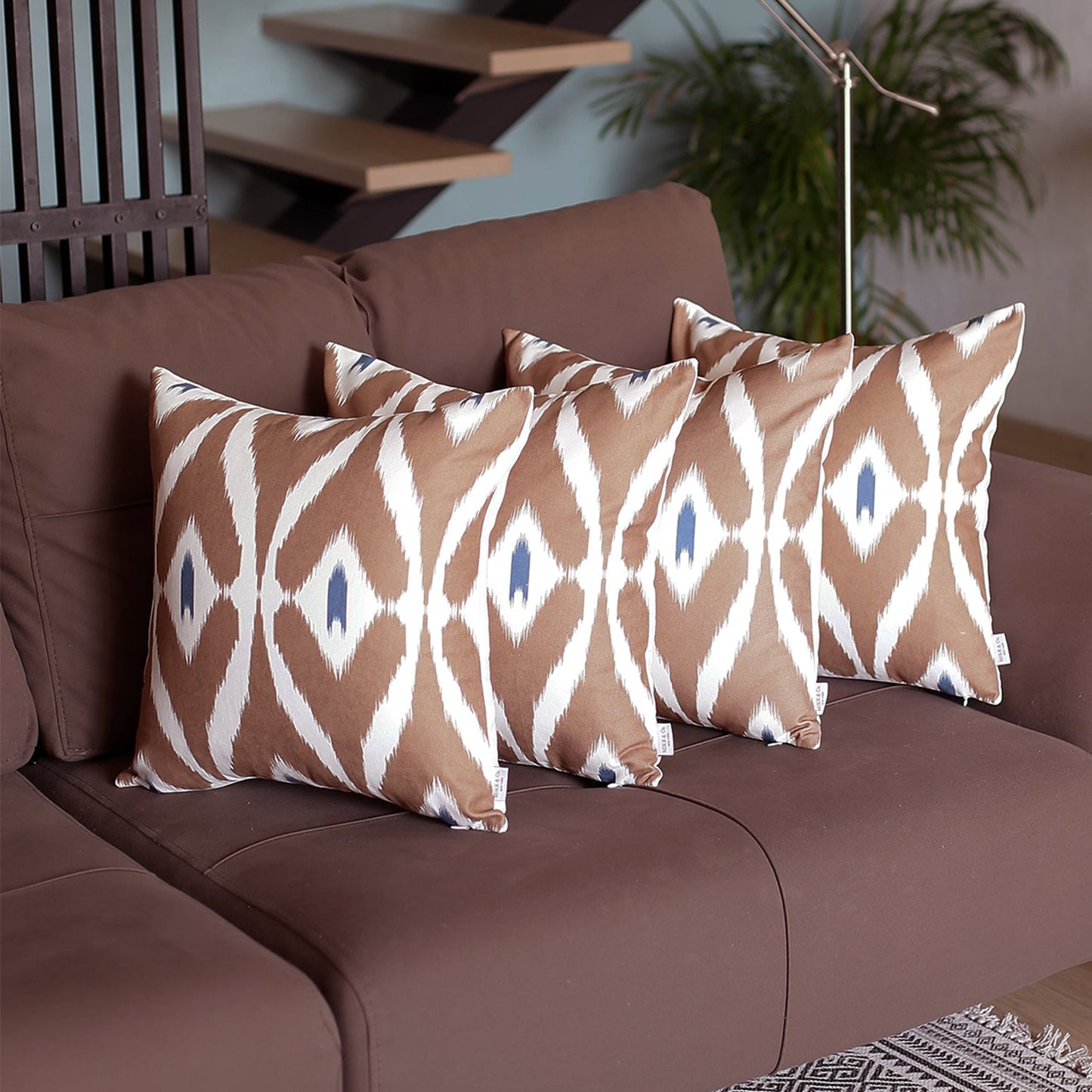 Ikat Set of 4 Square 18’’x18’’ Boho Throw Pillow Covers