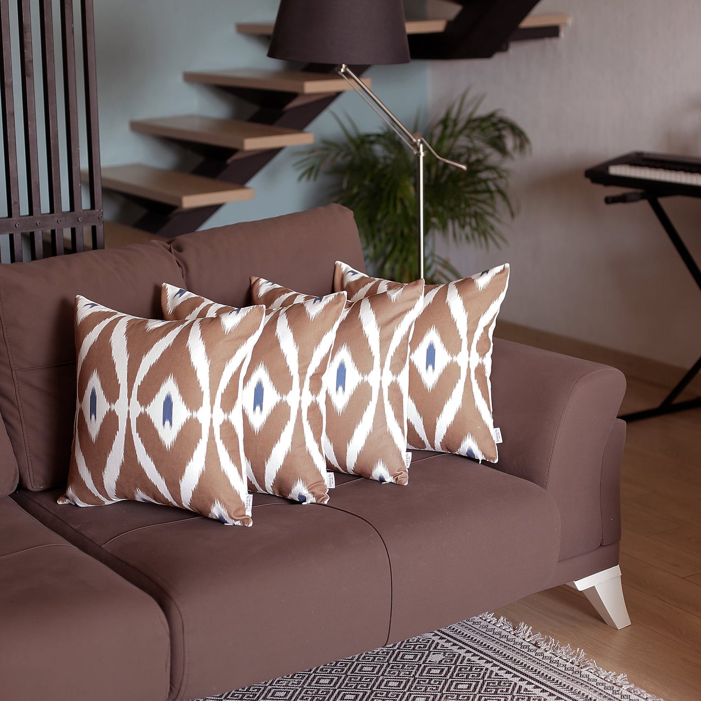Ikat Set of 4 Square 18’’x18’’ Boho Throw Pillow Covers