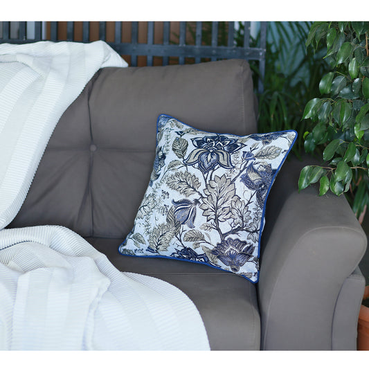 Decorative Jacquard Blue Weaver Throw Pillow