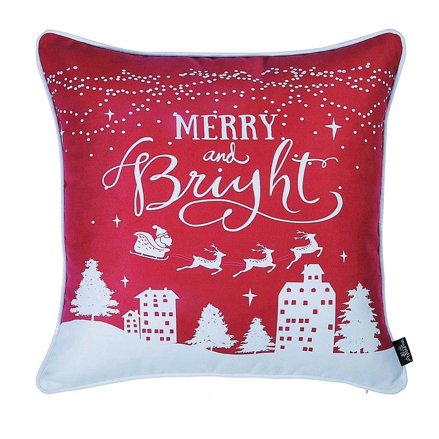 Decorative Christmas Night Single Throw Pillow Cover 18" x 18" Square for Couch, Bedding - Apolena