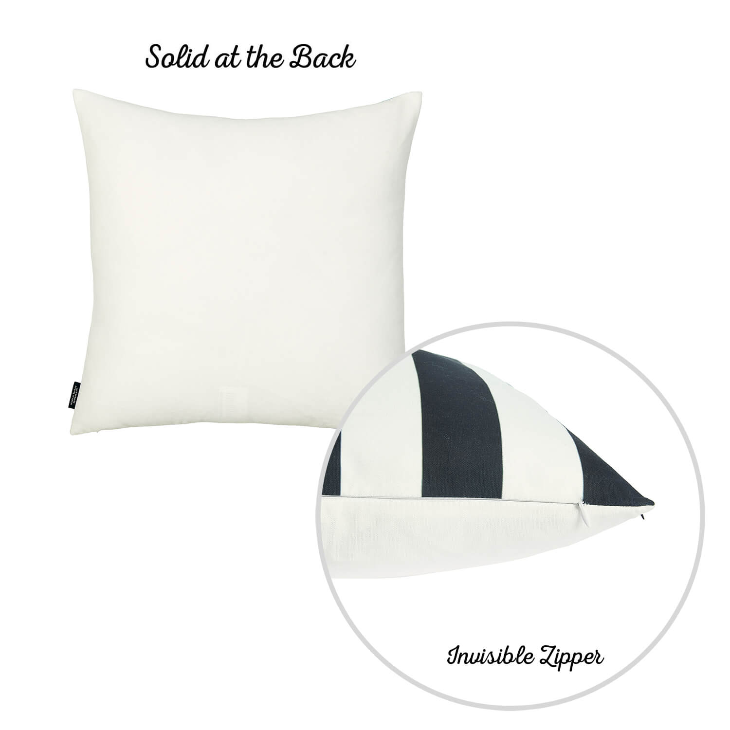 Geometric Black Stripes Square 18" Throw Pillow Cover - Apolena