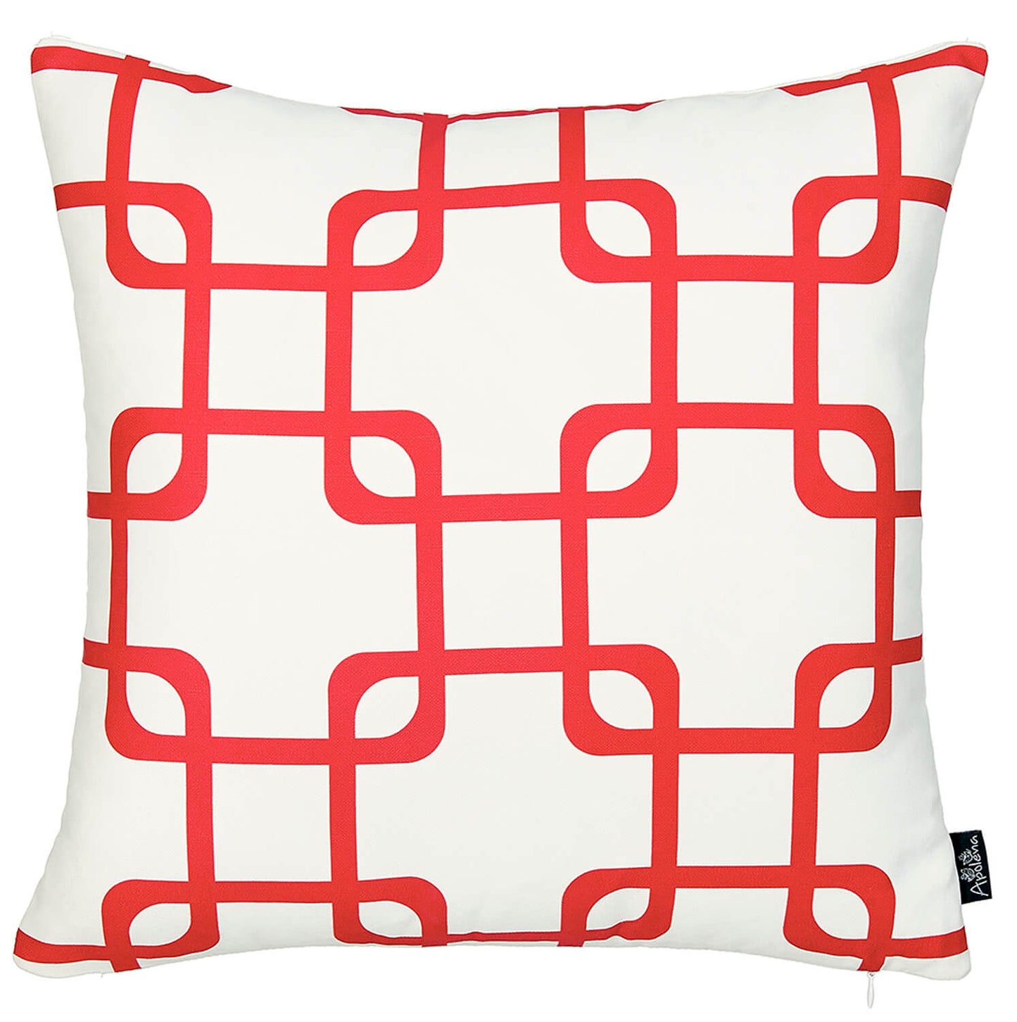 Geometric Red Squares Square 18" Throw Pillow Cover - Apolena