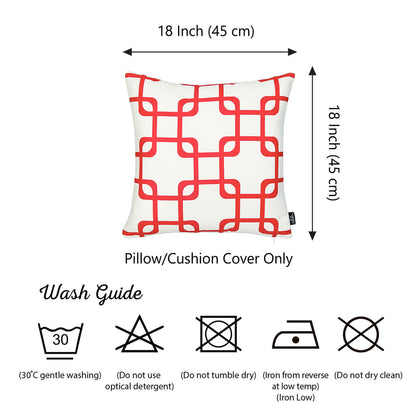 Geometric Red Squares Square 18" Throw Pillow Cover - Apolena