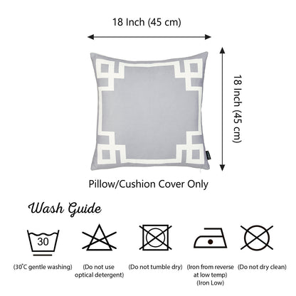 Geometric Grey&White Square Throw Pillow Cover - Apolena