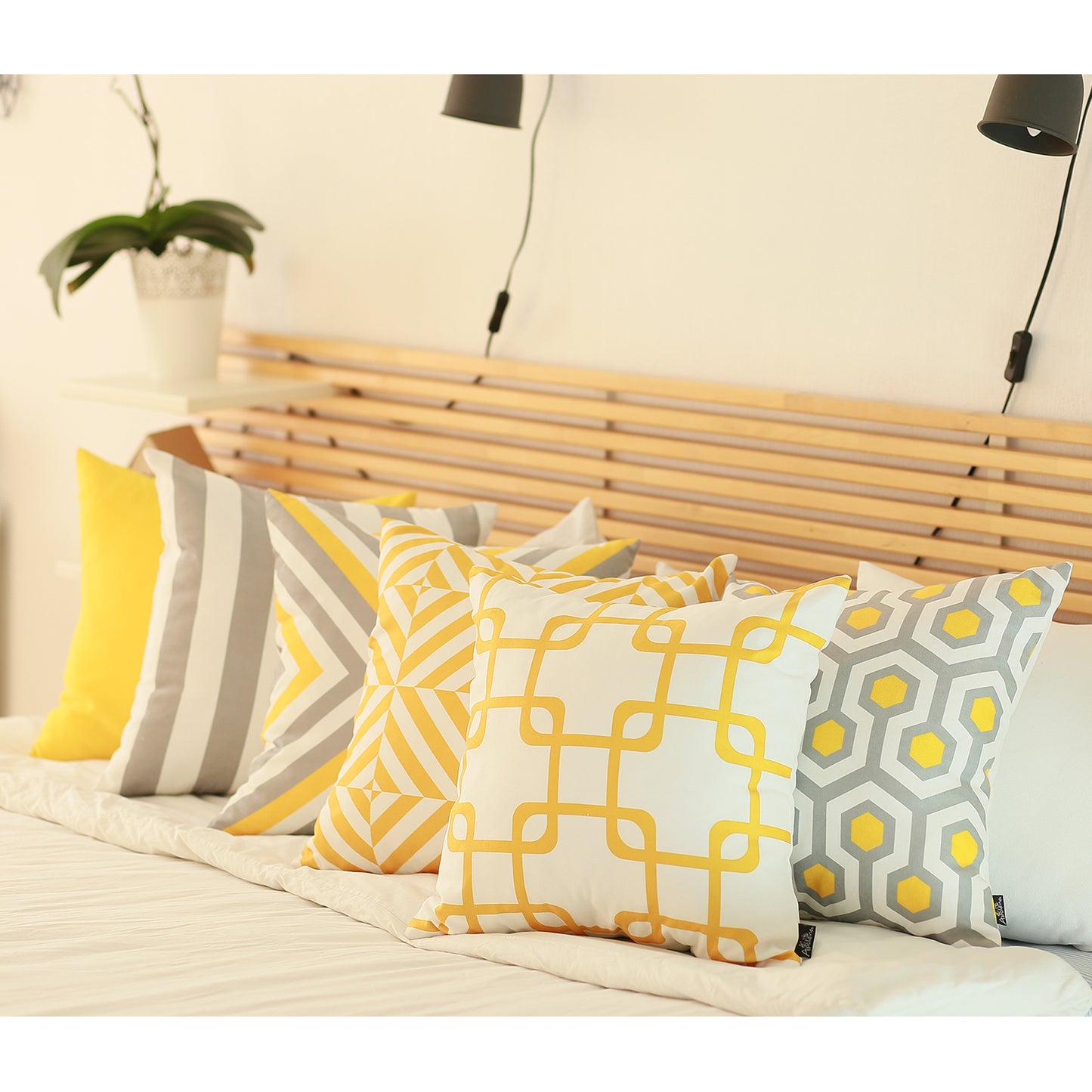 Geometric Flashback Square 18" Throw Pillow Cover (Set of 4)