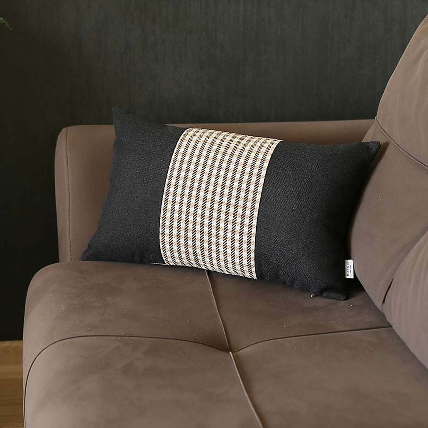 Boho-Chic Handcrafted Decorative Single Throw Pillow Cover Houndstooth Pillowcase for Couch, Bedding