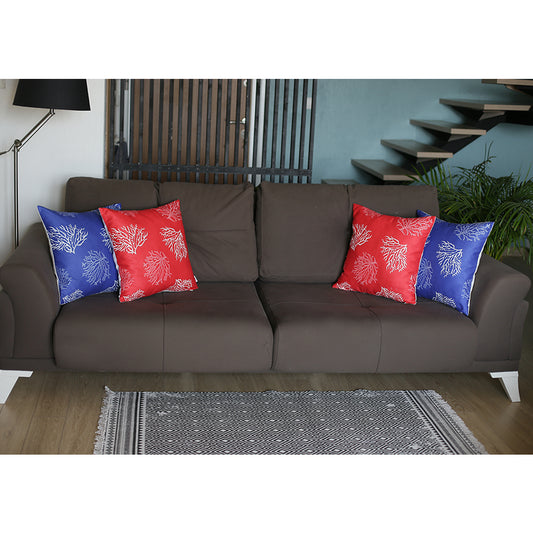 Nautica Red and Blue Reef Square 18" Throw Pillow Cover (Set of 4)