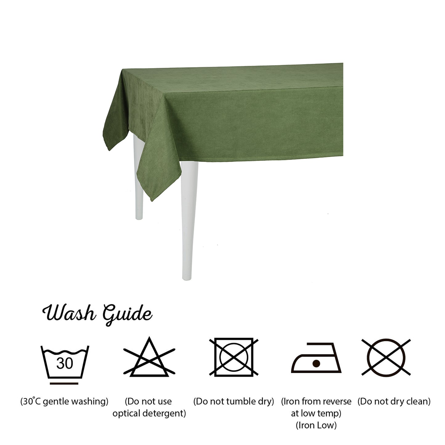 Merry Christmas Solid Green Decorative Tablecloth