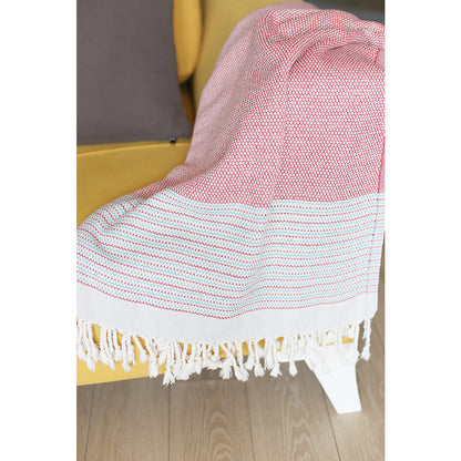 Handwoven Throw Blanket Single 40" x 70" Turkish Cotton 100% with Tassels for Couch, Sofa, Bedding