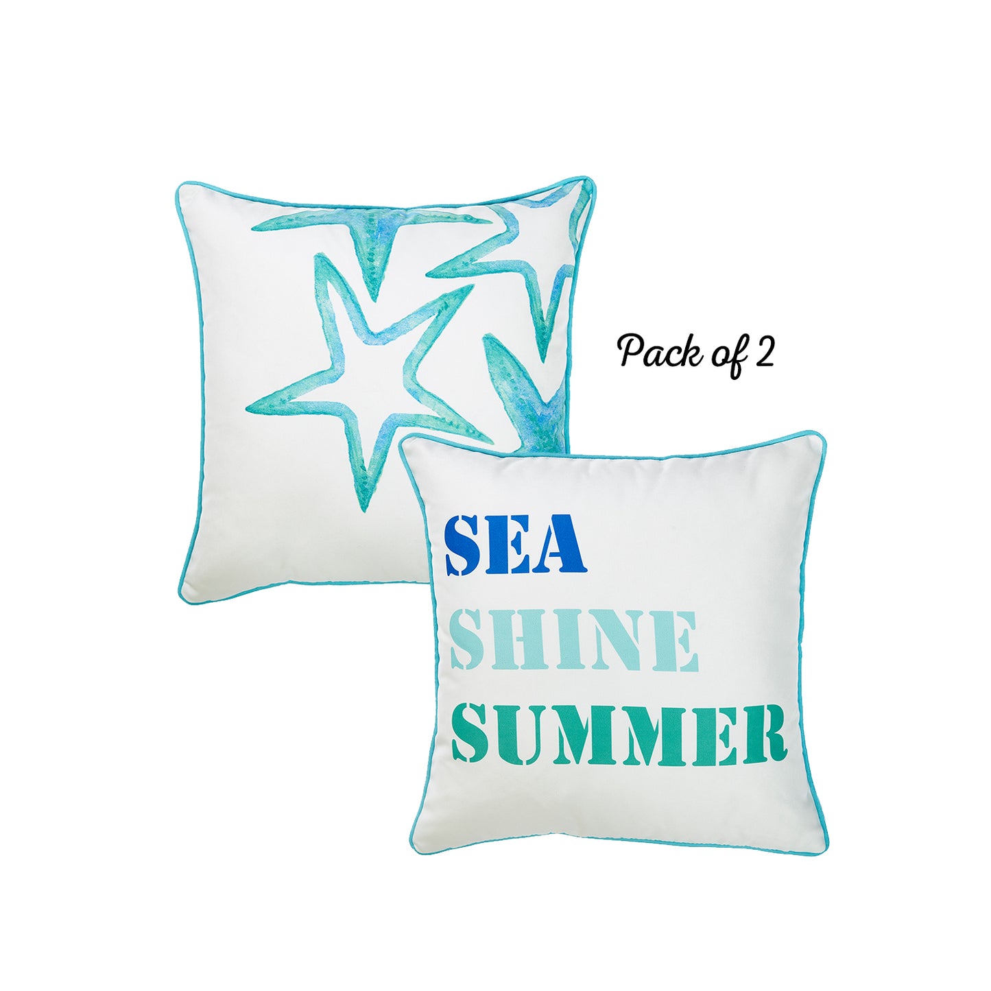 Marine Quote Stars Square 18" Throw Pillow Cover & Insert (Set of 2)