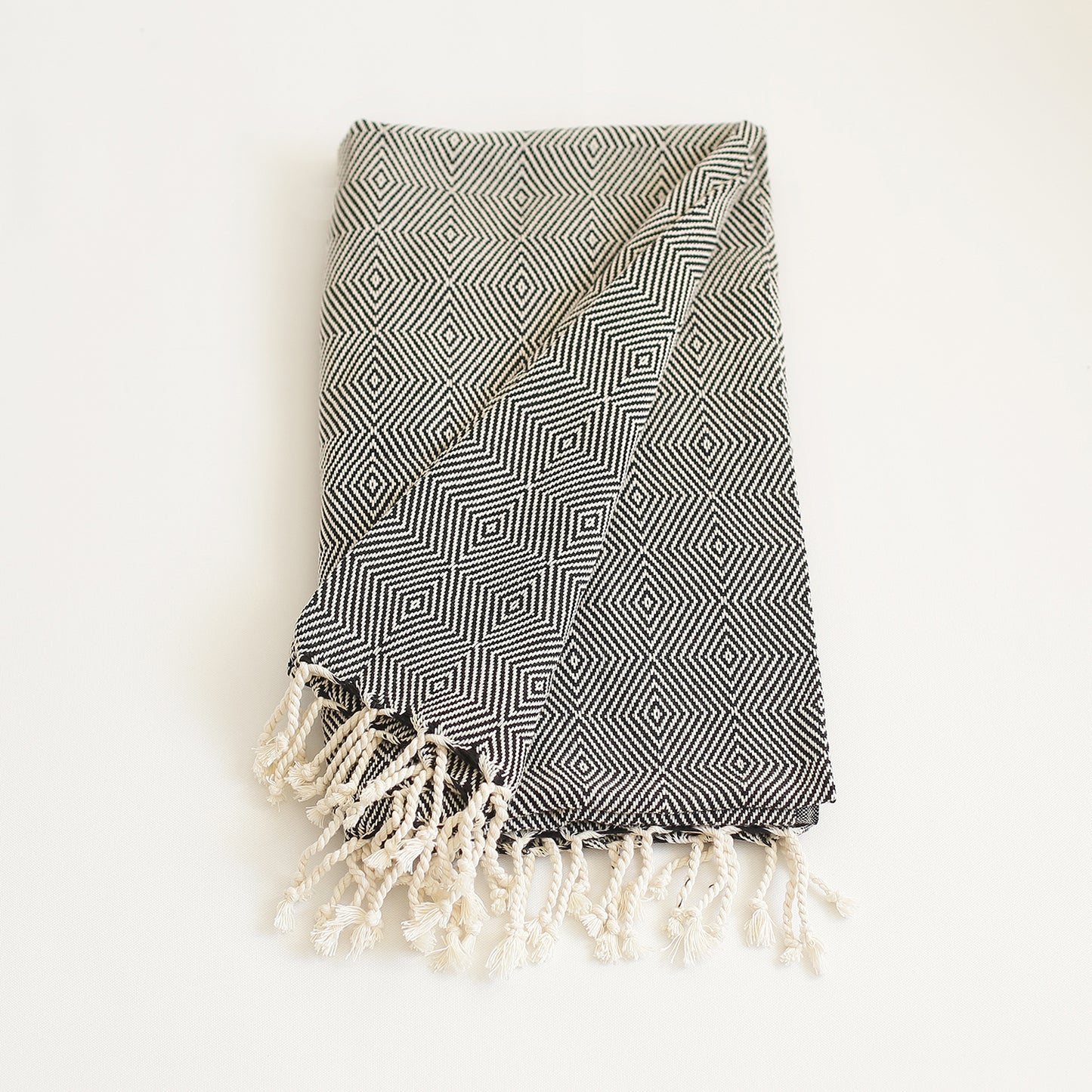Handwoven Throw Blanket Set of 2 40" x 70" Turkish Cotton 100% with Tassels for Couch, Sofa, Bedding