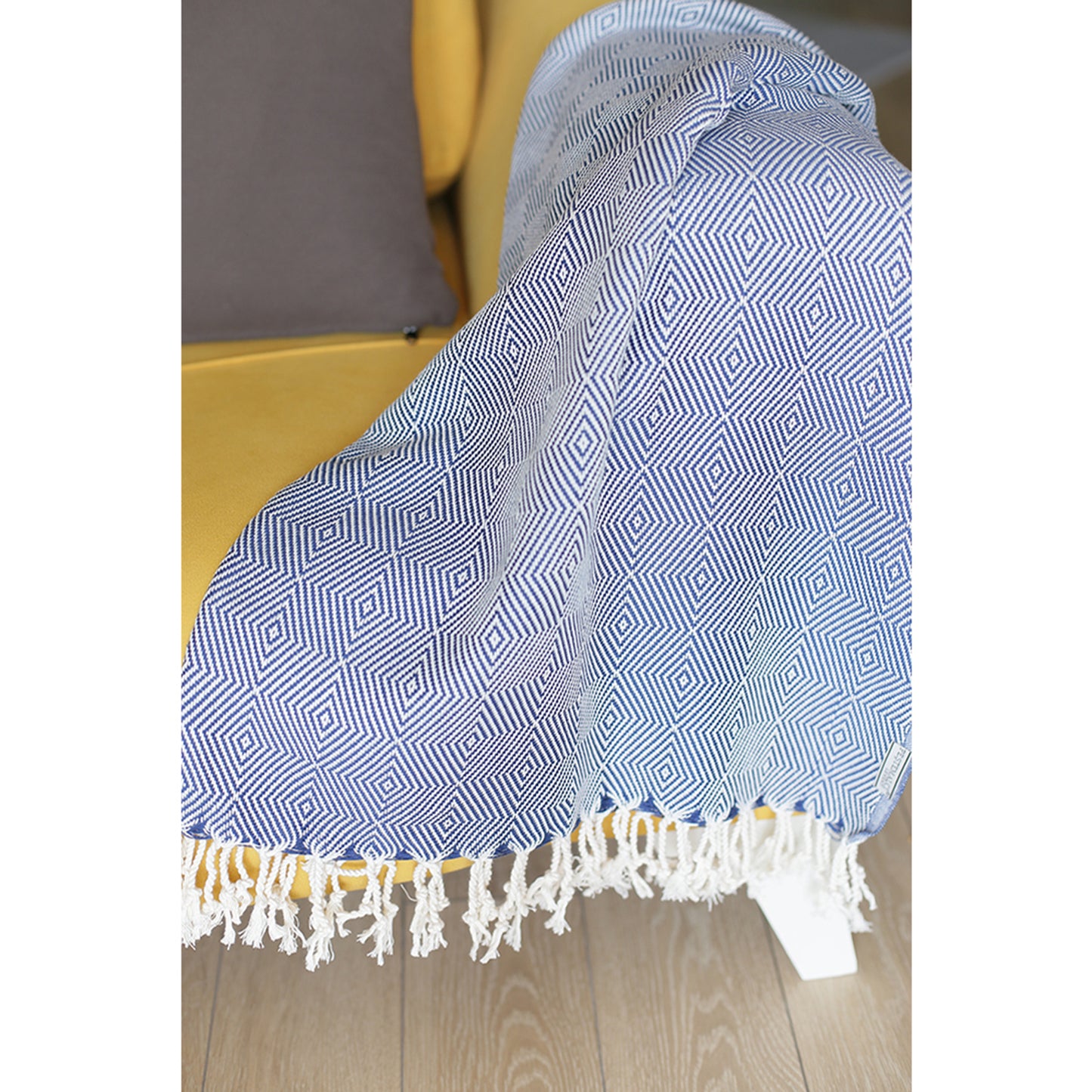 Handwoven Throw Blanket Set of 2 40" x 70" Turkish Cotton 100% with Tassels for Couch, Sofa, Bedding
