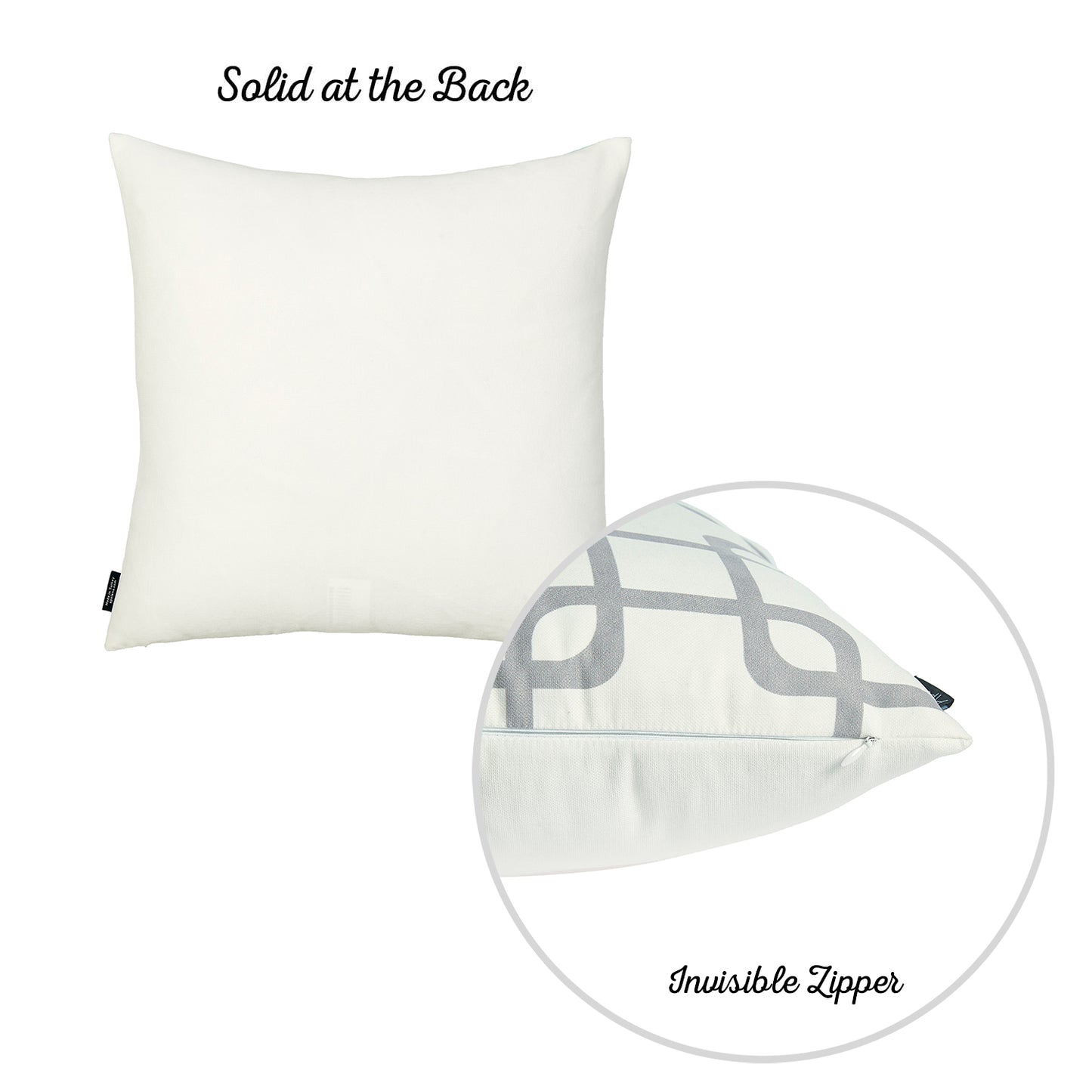 Geometric Gray Squares Square Throw Pillow Cover (Set of 4)