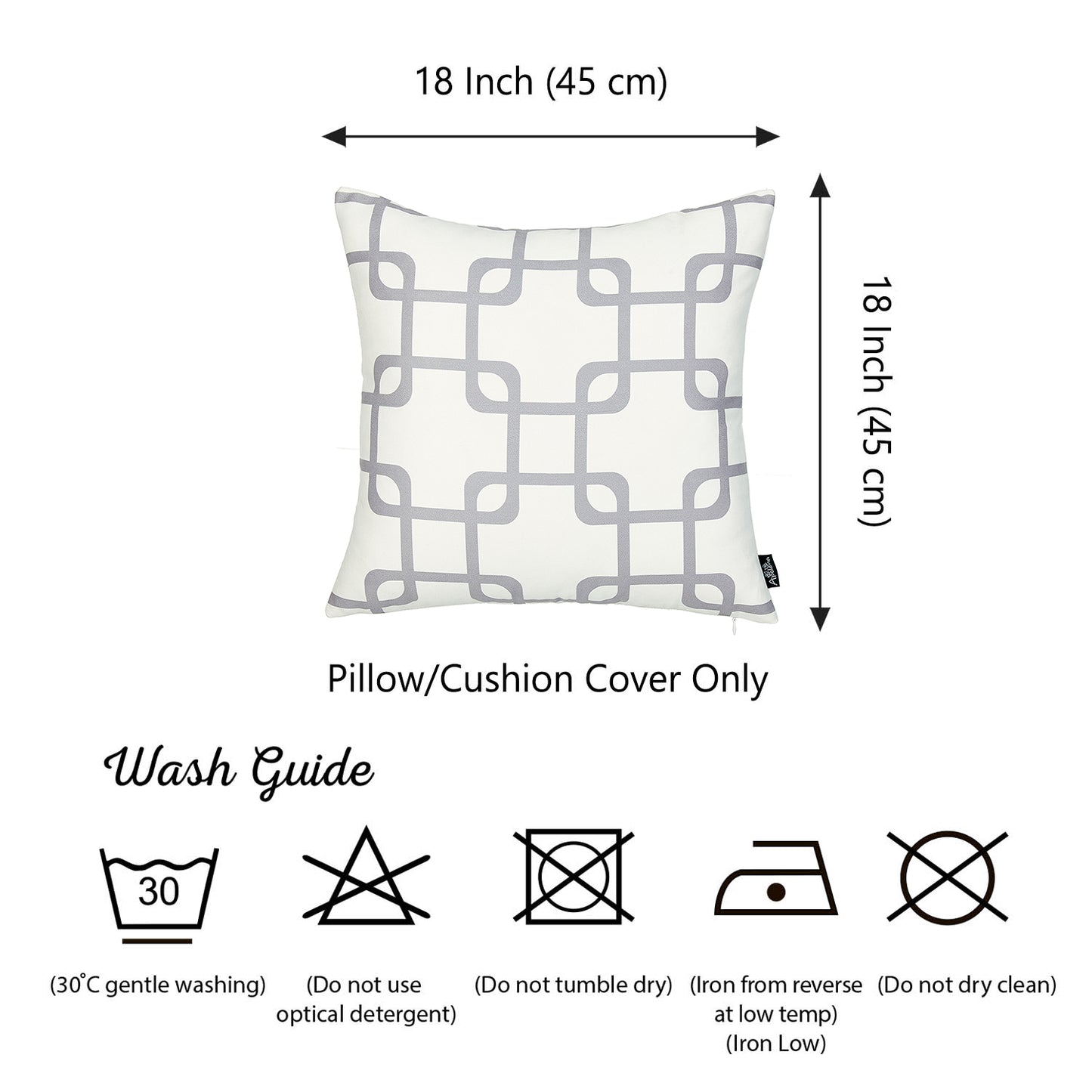 Geometric Gray Squares Square Throw Pillow Cover (Set of 4)