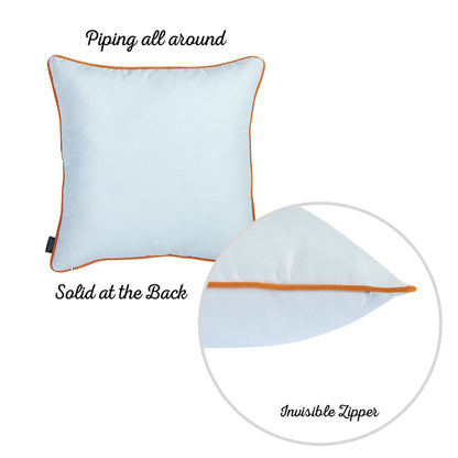 Fall Season Decorative Single Throw Pillow Quote 18" x 18" White & Orange Square Thanksgiving for Couch, Bedding