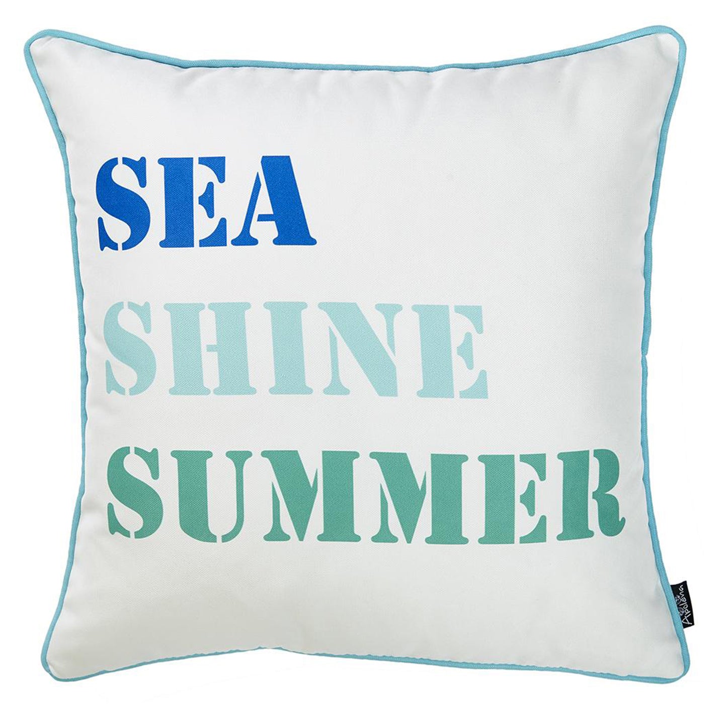 Decorative Single Nautical Coastal Throw Pillow 18" x 18" Square White & Blue