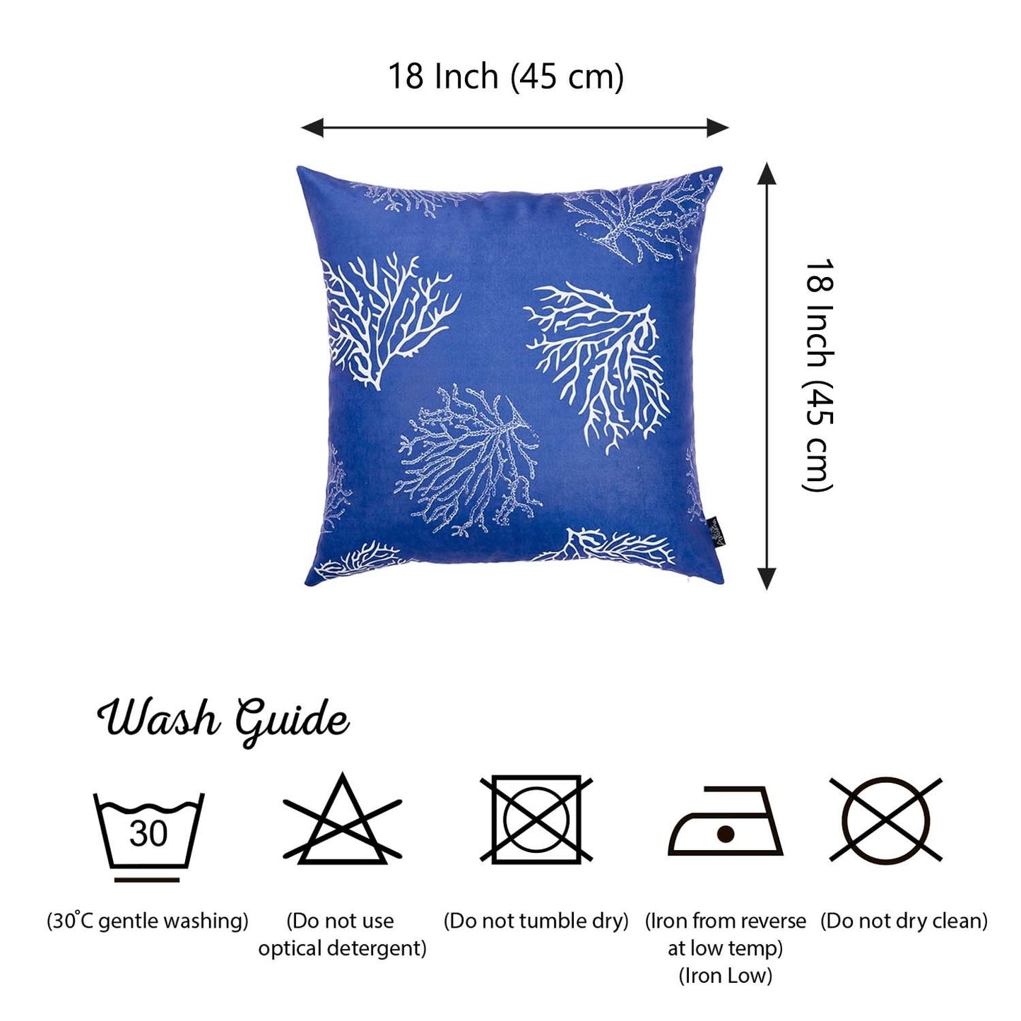 Decorative Single Nautical Coastal Reef Throw Pillow 18" x 18" Square