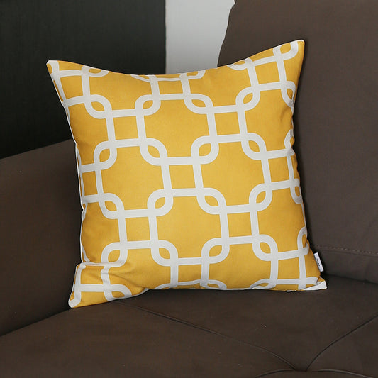 Decorative Single Nautical Coastal Geometric Throw Pillow 18" x 18" Square