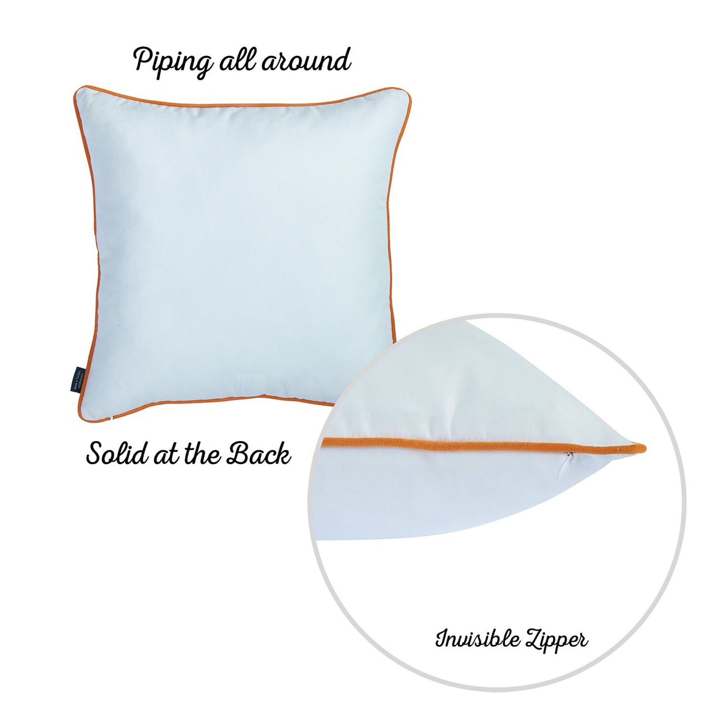 Fall Season Decorative Throw Pillow Set of 2 Quote 18" x 18" White & Orange Square Thanksgiving for Couch, Bedding