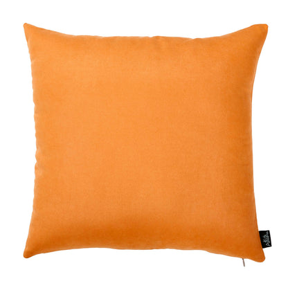 Fall Season Decorative Throw Pillow Set of 2 Pumpkin & Solid Orange 18" x 18" Square for Couch, Bedding