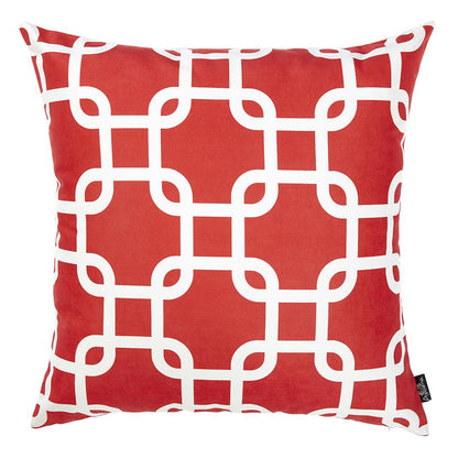 Nautical Coastal Geometric Decorative Single Throw Pillow Cover 18" x 18" Square