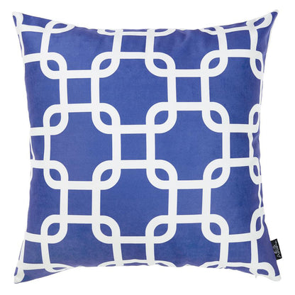 Nautical Coastal Geometric Decorative Single Throw Pillow Cover 18" x 18" Square