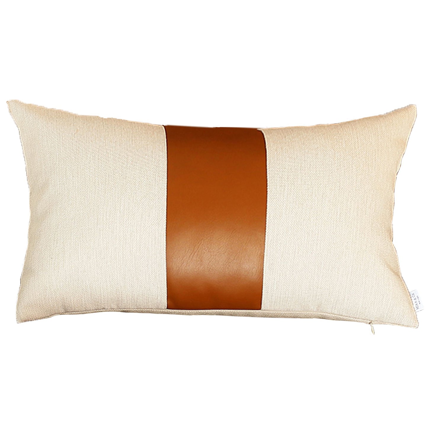 Boho Handcrafted Decorative Single Throw Pillow Cover Vegan Faux Leather Solid for Couch, Bedding