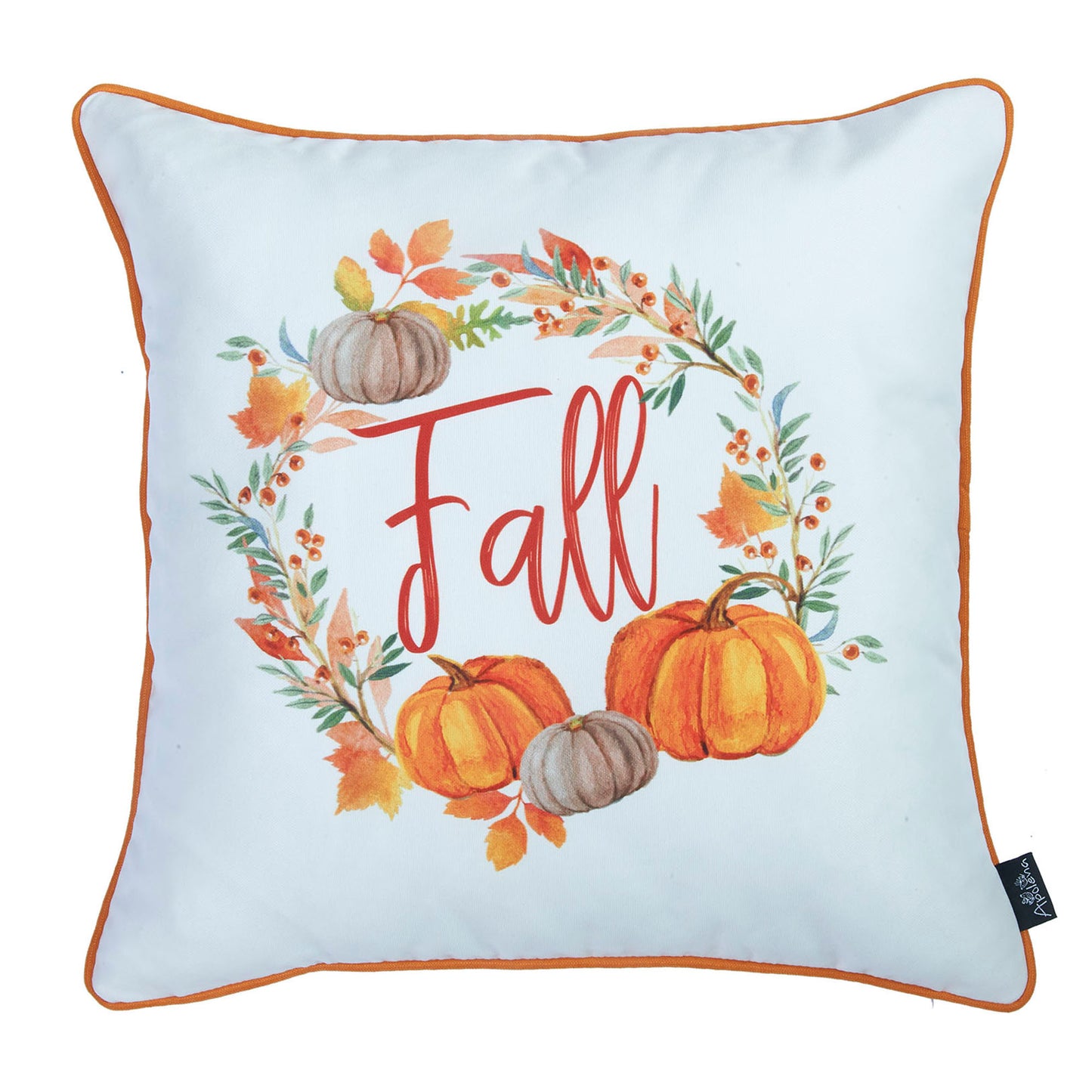 Decorative Fall Thanksgiving Throw Pillow Cover Set of 2 Plaid & Pumpkins 18" x 18" Yellow & Orange Square for Couch, Bedding