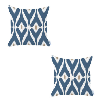 Ikat Set of 2 Square 18’’x18’’ Boho Throw Pillow Covers