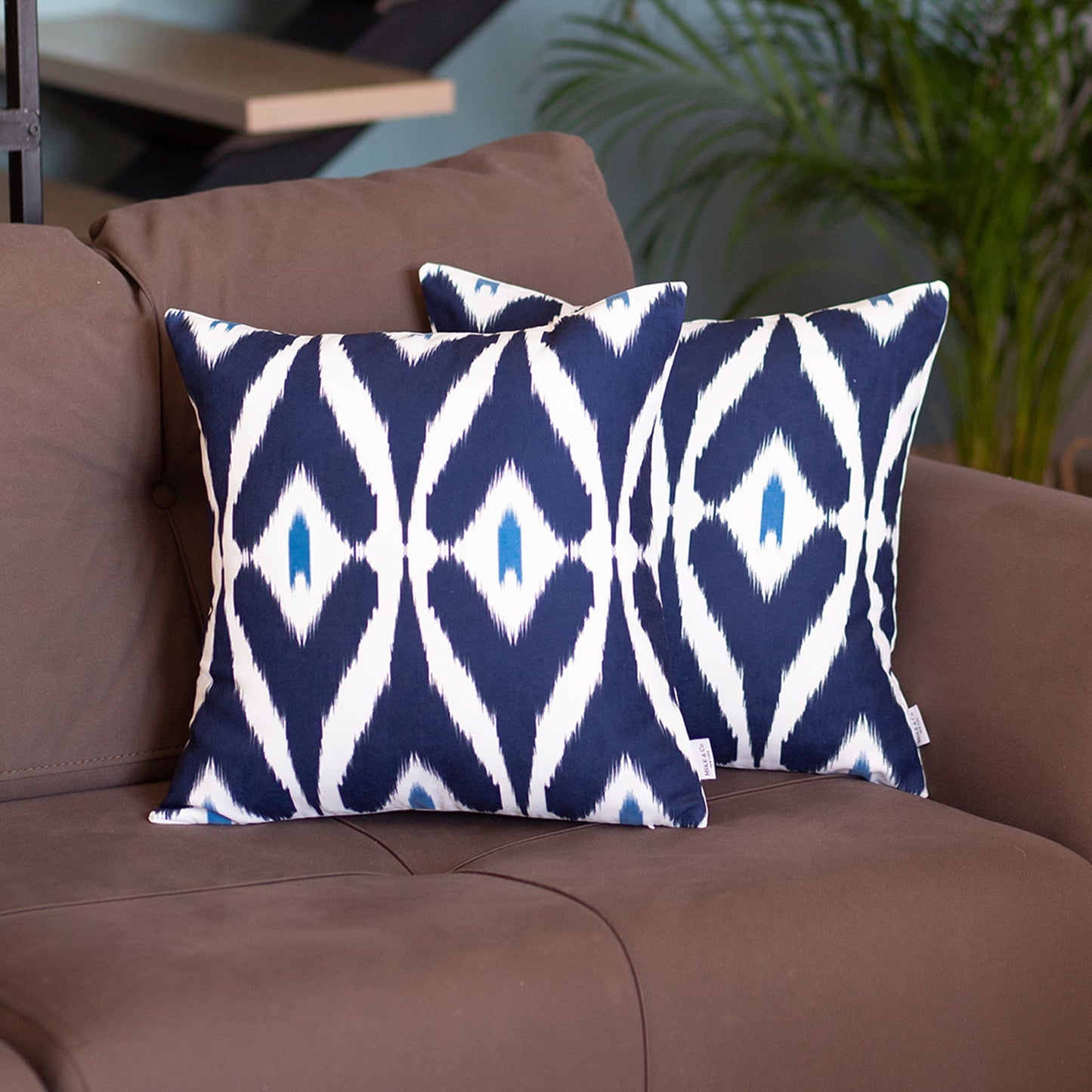 Ikat Set of 2 Square 18’’x18’’ Boho Throw Pillow Covers