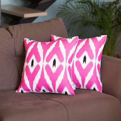 Ikat Set of 2 Square 18’’x18’’ Boho Throw Pillow Covers