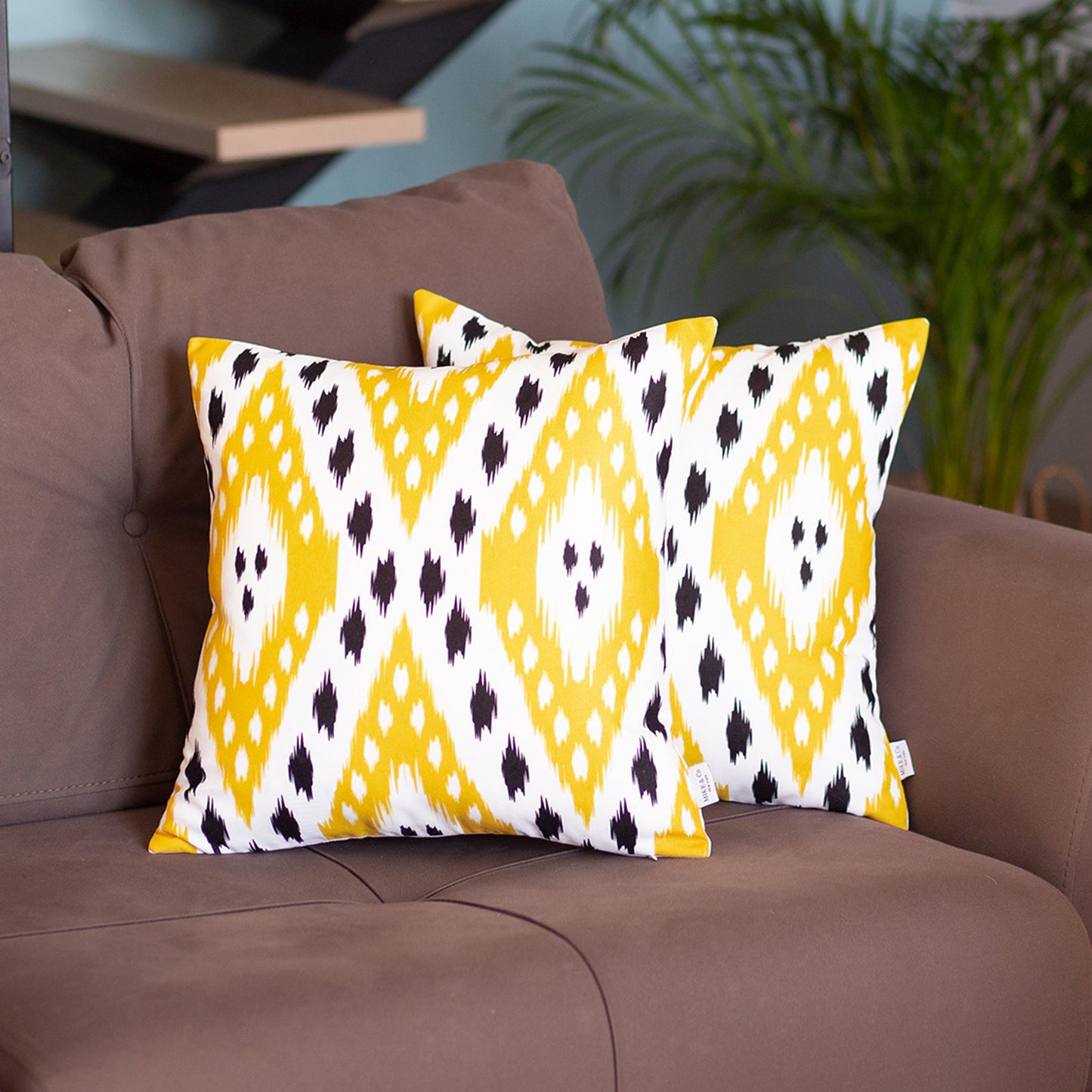 Ikat Set of 2 Square 18’’x18’’ Boho Throw Pillow Covers