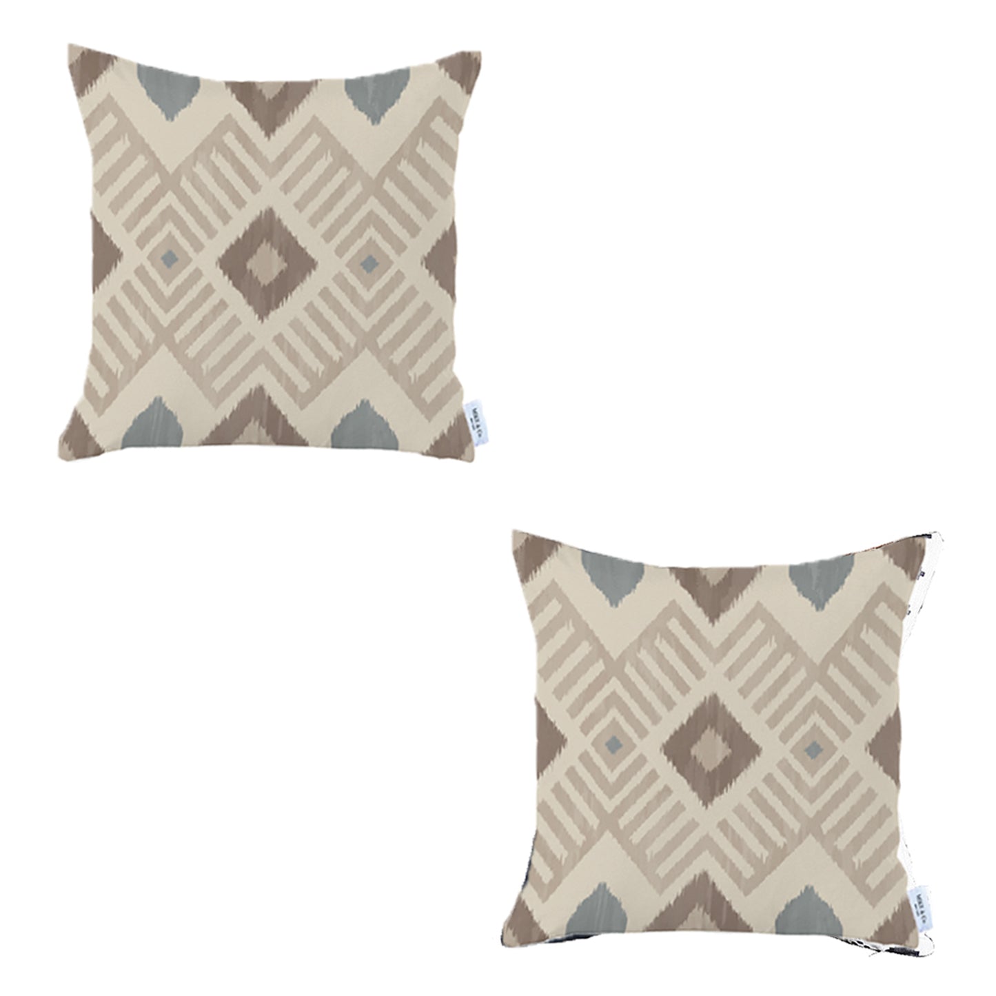 Ikat Set of 2 Square 18’’x18’’ Boho Throw Pillow Covers