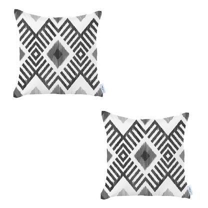 Ikat Set of 2 Square 18’’x18’’ Boho Throw Pillow Covers