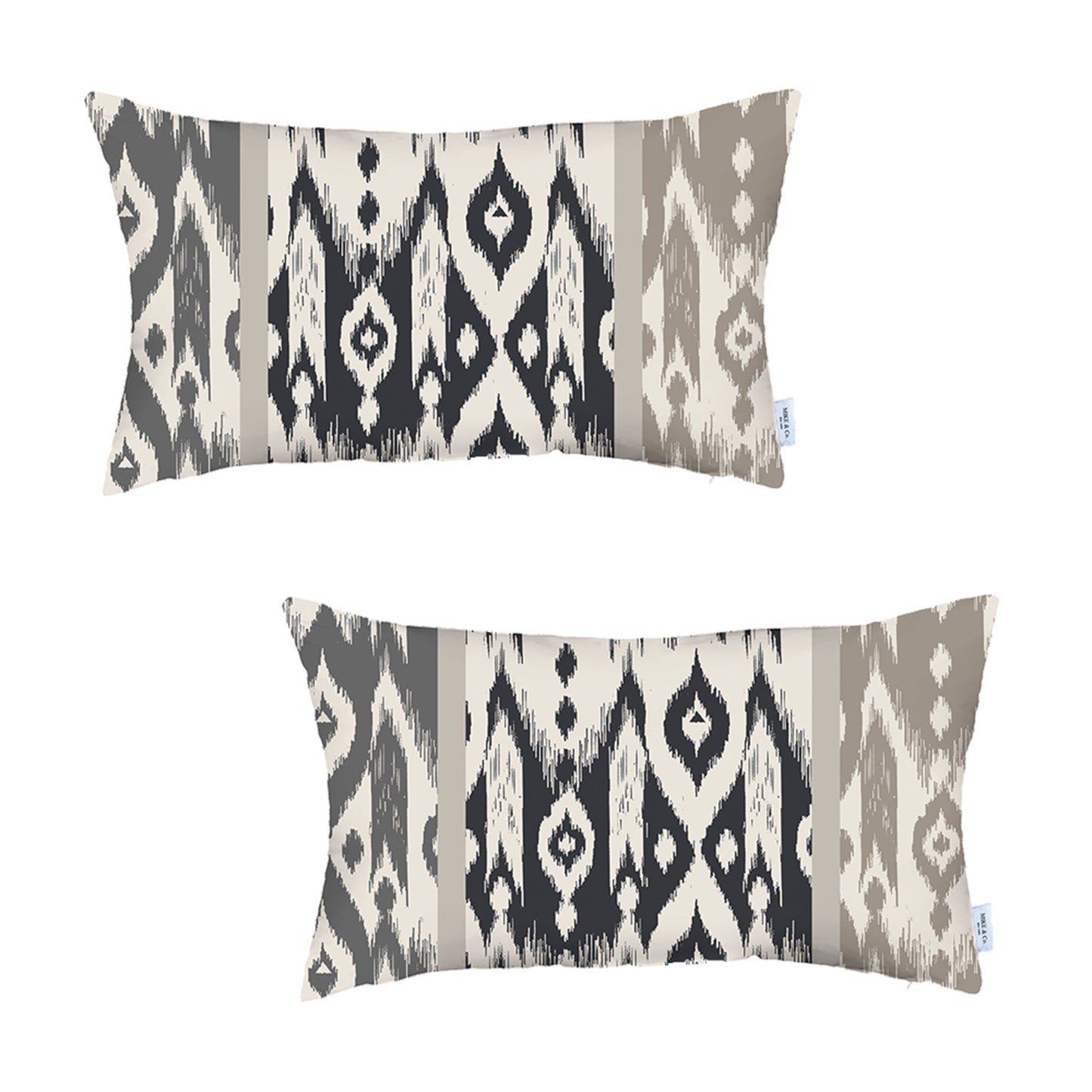 Ikat Set of 2 Lumbar 12’’x20’’ Boho Throw Pillow Covers