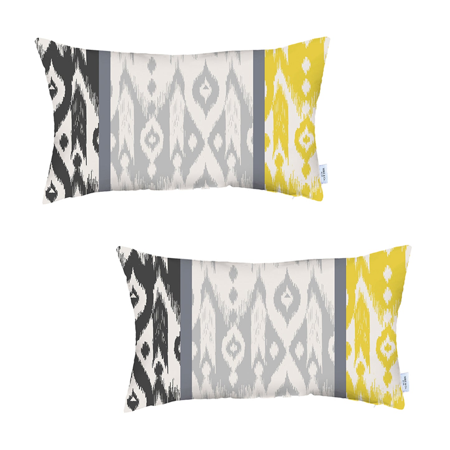 Ikat Set of 2 Lumbar 12’’x20’’ Boho Throw Pillow Covers