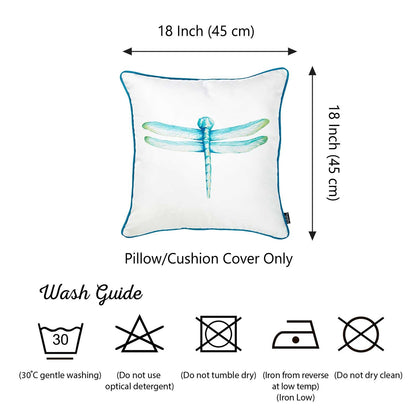 Watercolor Dragonfly Square 18" Throw Pillow Cover  (Set of 4)