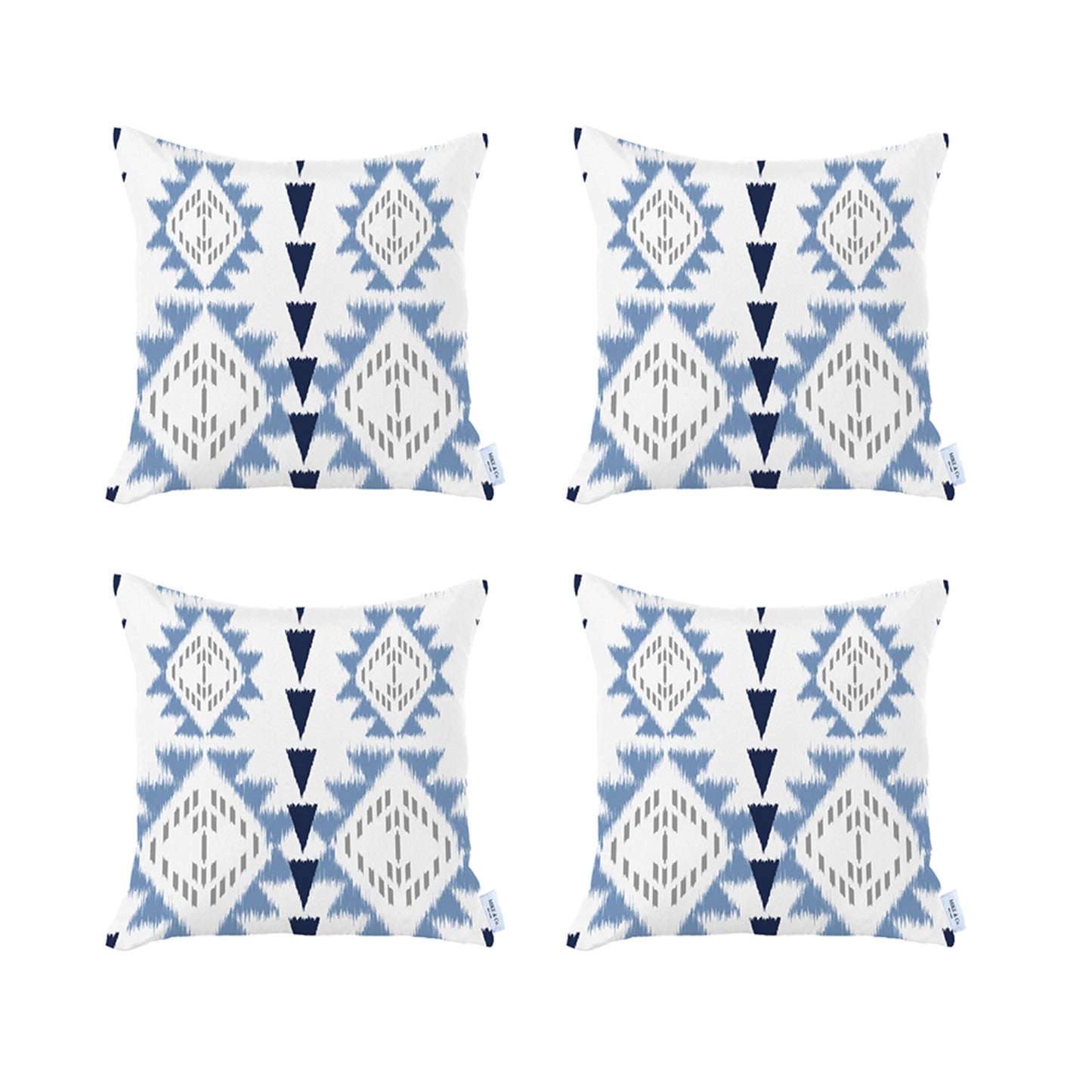 Ikat Set of 4 Square 18’’x18’’ Boho Throw Pillow Covers