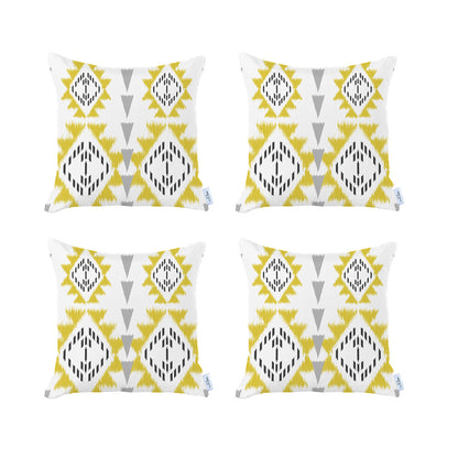 Ikat Set of 4 Square 18’’x18’’ Boho Throw Pillow Covers