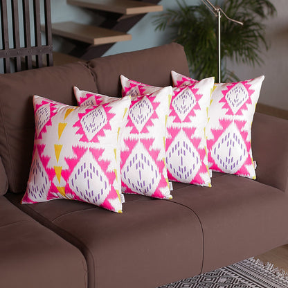 Ikat Set of 4 Square 18’’x18’’ Boho Throw Pillow Covers