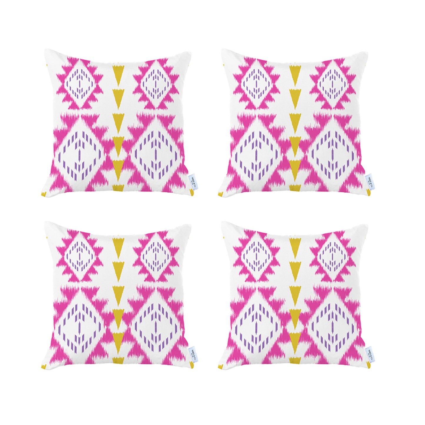 Ikat Set of 4 Square 18’’x18’’ Boho Throw Pillow Covers