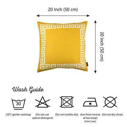 Decorative Single Throw Pillow Greek Key Square for Couch, Bedding