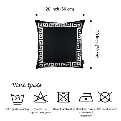 Decorative Single Throw Pillow Greek Key Square for Couch, Bedding