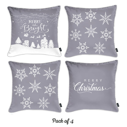 Christmas Decorative Throw Pillow Set of 4 Square 18" x 18" for Couch, Bedding